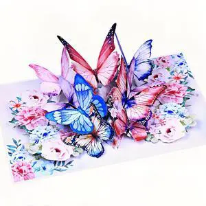 Greeting Cards with Envelopes, Pop-up Style,Butterfly Card for Mother's Day Valentines Day birthday Thinking of You Card for Wife,Girlfriend (Cute Butterflies) Greeting Cards with Envelopes, Pop-up Style,Butterfly Card for Mother's Day Valentines Day birthday Thinking of You Card for Wife,Girlfriend (Cute Butterflies)