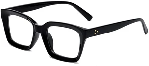 Classic Thick Square Frame Clear Lens Glasses for Women Men Non Prescription Eyeglasses(A1 Bright Black) Classic Thick Square Frame Clear Lens Glasses for Women Men Non Prescription Eyeglasses(A1 Bright Black)