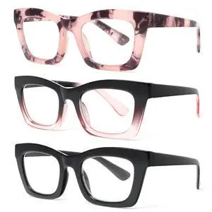 3 Pack Reading Glasses for Women Blue Light Blocking Computer Fashion Readers with Spring Hinge and Glasses pouch Black/Pink/Tortoise +1.5 3 Pack Reading Glasses for Women Blue Light Blocking Computer Fashion Readers with Spring Hinge and Glasses pouch Black/Pink/Tortoise +1.5