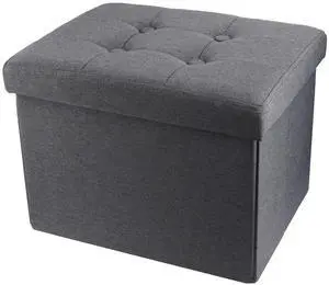 Storage Ottoman Footrest Stool Small Ottoman with Storage Foldable Ottomans Foot Rest Footstool Bench for Living Room 17x13x13inches Grey Storage Ottoman Footrest Stool Small Ottoman with Storage Foldable Ottomans Foot Rest Footstool Bench for Living Room 17x13x13inches Grey