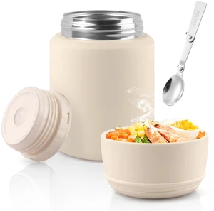 Thermo for Hot Food, 316 Stainless Steel Insulated Food Jar with Spoon, 18oz Thermal Lunch Container, Lunch Box for Men Women, Keeps food Hot for 12 Hours or Cold for 24 Hours(White) Thermo for Hot Food, 316 Stainless Steel Insulated Food Jar with Spoon, 18oz Thermal Lunch Container, Lunch Box for Men Women, Keeps food Hot for 12 Hours or Cold for 24 Hours(White)