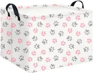 Rectangular Storage Basket Empty,Gift Basket,Waterproof Storage Bin with Handles,Room Decor(Pink Paw) Rectangular Storage Basket Empty,Gift Basket,Waterproof Storage Bin with Handles,Room Decor(Pink Paw)