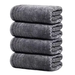 4 Piece Extra Large Bath Towels 30 x 60 Inches, Dark Grey | 100% Cotton, Larger & Lighter Weight, Quicker to Dry, Super Soft and Absorbent, Perfect for Bathroom 4 Piece Extra Large Bath Towels 30 x 60 Inches, Dark Grey | 100% Cotton, Larger & Lighter Weight, Quicker to Dry, Super Soft and Absorbent, Perfect for Bathroom