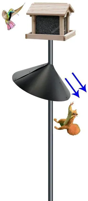 Squirrel Baffle for Bird feeders Pole, Squirrel Proof Cone. | 16.5-inch pole mount squirrel deterrent and guard for outdoor shepherd hooks, premium bird feeder accessories and shields Squirrel Baffle for Bird feeders Pole, Squirrel Proof Cone. | 16.5-inch pole mount squirrel deterrent and guard for outdoor shepherd hooks, premium bird feeder accessories and shields