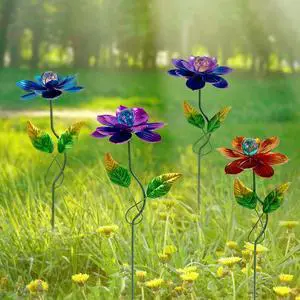 4 Pack Flower Decorative Garden Stakes Outdoor | Metal Flower Sticks for Patio, Lawn, Yard Decorations, Outdoor Decor 4 Pack Flower Decorative Garden Stakes Outdoor | Metal Flower Sticks for Patio, Lawn, Yard Decorations, Outdoor Decor