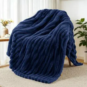 Striped Fleece Throw Blanket for Couch, Sofa, Bed, 50"x60" | Soft Breathable Cozy Bed Blankets, Lightweight Plush Fluffy Fuzzy Jacquard Decorative Blankets Striped Fleece Throw Blanket for Couch, Sofa, Bed, 50"x60" | Soft Breathable Cozy Bed Blankets, Lightweight Plush Fluffy Fuzzy Jacquard Decorative Blankets