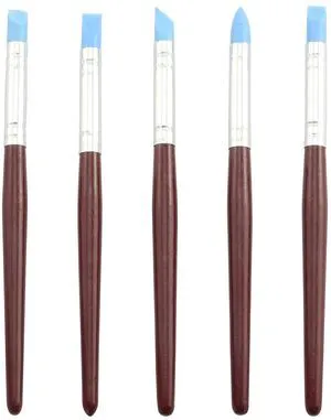 Clay Sculpting Tool 5PCS 5 Size Rubber Tip Silicon Brushes Pottery Clay Pen Shaping Carving Tools Clay Sculpting Tool 5PCS 5 Size Rubber Tip Silicon Brushes Pottery Clay Pen Shaping Carving Tools