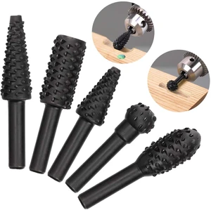 5 PCS Woodworking Twist Drill Bits, Wood Carving File Rasp Drill Bit | with 1/4" Shank Tool Rasp Chisel Shaped Rotating Embossed Grinding Head 5 PCS Woodworking Twist Drill Bits, Wood Carving File Rasp Drill Bit | with 1/4" Shank Tool Rasp Chisel Shaped Rotating Embossed Grinding Head