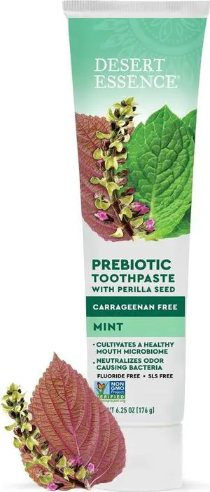 Prebiotic Mint Toothpaste, Fluoride Free, 6.25 oz | Inulin, chicory root and perilla seed support a balanced mouth microbiome and fresh breath Prebiotic Mint Toothpaste, Fluoride Free, 6.25 oz | Inulin, chicory root and perilla seed support a balanced mouth microbiome and fresh breath