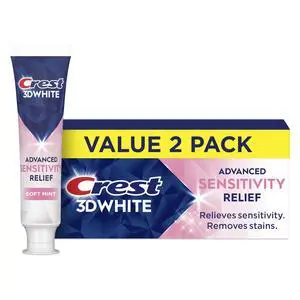 3DWhite Advanced Whitening Sensitivity Relief Toothpaste, Soft Mint, 3.3 oz, Pack of 2 3DWhite Advanced Whitening Sensitivity Relief Toothpaste, Soft Mint, 3.3 oz, Pack of 2