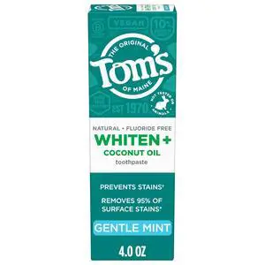 Whiten Plus Coconut Oil Whitening Toothpaste, Mint, 4 oz | Natural Toothpaste with Fluoride, Removes 95% of Stains, Enamel Safe Formula, Whitens Without Causing Sensitivity Whiten Plus Coconut Oil Whitening Toothpaste, Mint, 4 oz | Natural Toothpaste with Fluoride, Removes 95% of Stains, Enamel Safe Formula, Whitens Without Causing Sensitivity