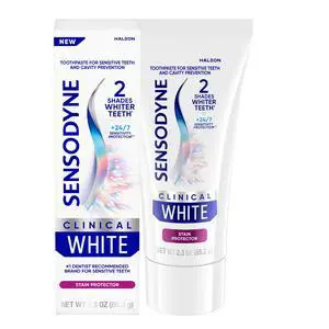 Clinical White Stain Protector Toothpaste, 2.3 oz | Clinically Proven Whitening For Sensitive Teeth, Stain Protector, 2 Shades Whiter Teeth Clinical White Stain Protector Toothpaste, 2.3 oz | Clinically Proven Whitening For Sensitive Teeth, Stain Protector, 2 Shades Whiter Teeth