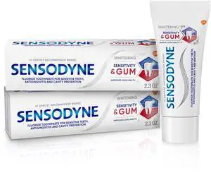 Sensitivity & Gum Whitening Toothpaste, 2.3 Ounces (Pack of 2) | Toothpaste for Gingivitis and Sensitive Teeth Treatment, Stannous Fluoride Formula Sensitivity & Gum Whitening Toothpaste, 2.3 Ounces (Pack of 2) | Toothpaste for Gingivitis and Sensitive Teeth Treatment, Stannous Fluoride Formula