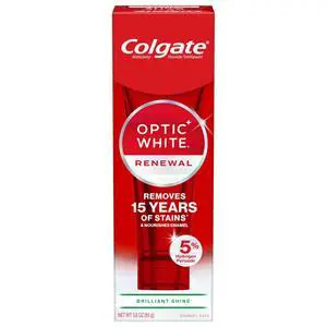 Optic White Renewal Teeth Whitening Toothpaste, Whitening Fluoride Toothpaste, Effectively Removes Tea, Coffee, and Wine Stains, Made with Hydrogen Peroxide, Brilliant Shine, 3.0 oz Optic White Renewal Teeth Whitening Toothpaste, Whitening Fluoride Toothpaste, Effectively Removes Tea, Coffee, and Wine Stains, Made with Hydrogen Peroxide, Brilliant Shine, 3.0 oz