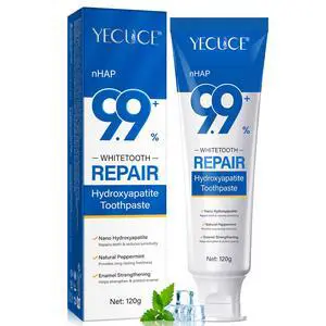 9.9% Hydroxyapatite Toothpaste for Enamel Repair and Tooth Strengthening, Nano Hydroxyapatite Remineralizing Toothpaste, Fluoride Free Gentle Whitening Tooth Paste for Sensitive Teeth, Fresh Mint 9.9% Hydroxyapatite Toothpaste for Enamel Repair and Tooth Strengthening, Nano Hydroxyapatite Remineralizing Toothpaste, Fluoride Free Gentle Whitening Tooth Paste for Sensitive Teeth, Fresh Mint