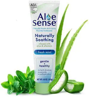 Naturally Soothing Toothpaste for Sensitive Teeth and Gum Care with Aloe Vera, Allantoin & Fresh Mint Flavor, Gentle & Natural, ADA Approved (5-oz, 1 Count) Naturally Soothing Toothpaste for Sensitive Teeth and Gum Care with Aloe Vera, Allantoin & Fresh Mint Flavor, Gentle & Natural, ADA Approved (5-oz, 1 Count)