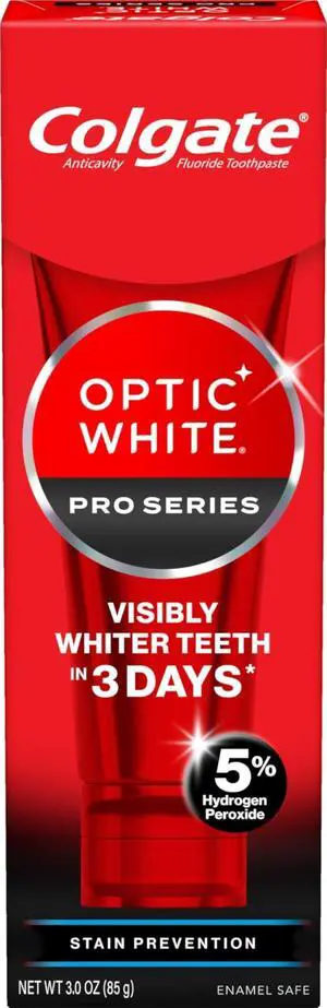 Optic White Pro Series Stain Prevention Hydrogen Peroxide Toothpaste, Teeth Whitening Toothpaste, Effectively Removes Tea, Coffee, and Wine Stains, Enamel-Safe for Daily Use, 3.0 oz Optic White Pro Series Stain Prevention Hydrogen Peroxide Toothpaste, Teeth Whitening Toothpaste, Effectively Removes Tea, Coffee, and Wine Stains, Enamel-Safe for Daily Use, 3.0 oz