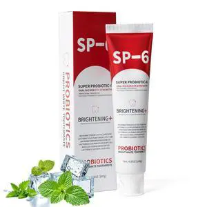 SP-6 Probiotic Whitening Toothpaste, SP-6 Probiotic Toothpaste, Enhanced Formula with 6 Probiotics for Teeth Whitening/Brightening, Enamel-Safe, Fluoride-Free, Fresh Mint Flavor, 4.9oz (1) SP-6 Probiotic Whitening Toothpaste, SP-6 Probiotic Toothpaste, Enhanced Formula with 6 Probiotics for Teeth Whitening/Brightening, Enamel-Safe, Fluoride-Free, Fresh Mint Flavor, 4.9oz (1)