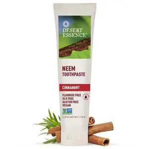 Neem Toothpaste, Cinnamint, Fluoride Free, SLS Free, 6.25 oz | Neem, baking soda, sea salt and zinc citrate help clean teeth and reduce buildup, with mint and cinnamon for fresh breath Neem Toothpaste, Cinnamint, Fluoride Free, SLS Free, 6.25 oz | Neem, baking soda, sea salt and zinc citrate help clean teeth and reduce buildup, with mint and cinnamon for fresh breath