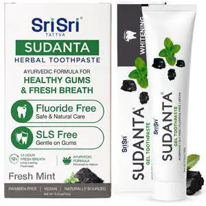 Sri Sri Tattva Charcoal Toothpaste Gel - SLS, Fluoride Free Herbal Toothpaste with Neem & Ayurvedic Herbs - Natural Teeth Whitening, Fresh Breath, Oral & Gum Health 100g Tube (Pack of 1) Sri Sri Tattva Charcoal Toothpaste Gel - SLS, Fluoride Free Herbal Toothpaste with Neem & Ayurvedic Herbs - Natural Teeth Whitening, Fresh Breath, Oral & Gum Health 100g Tube (Pack of 1)