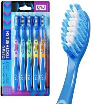 Medium Bristle Toothbrush for Adults, Manual Whitening Brush with Spiral Bristles Removes Smoke, Tea & Coffee Stains Deep Plaque Clean, Rounded Tips for Gum Safety5 Pack Medium Bristle Toothbrush for Adults, Manual Whitening Brush with Spiral Bristles Removes Smoke, Tea & Coffee Stains Deep Plaque Clean, Rounded Tips for Gum Safety5 Pack