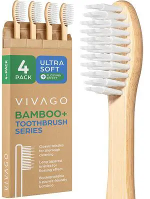 Extra Soft Toothbrushes for Adults - Ultra Soft Bristle Toothbrush | Bamboo Toothbrushes for Sensitive Gums, BPA-Free, 4 Pack Extra Soft Toothbrushes for Adults - Ultra Soft Bristle Toothbrush | Bamboo Toothbrushes for Sensitive Gums, BPA-Free, 4 Pack