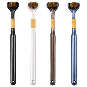 4-Piece Set of 3-Sided Medium toothbrushes for Adults | Soft Bristle Toothbrush for Comprehensive Care of Teeth and Gums, Suitable for Adult and Youth 4-Piece Set of 3-Sided Medium toothbrushes for Adults | Soft Bristle Toothbrush for Comprehensive Care of Teeth and Gums, Suitable for Adult and Youth