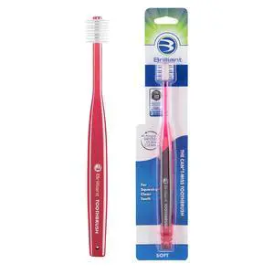 Oral Care Adult Toothbrush with Soft Bristles, Round Head, and All-Around Clean for Teeth and Gums, Red, 1 Pack Oral Care Adult Toothbrush with Soft Bristles, Round Head, and All-Around Clean for Teeth and Gums, Red, 1 Pack