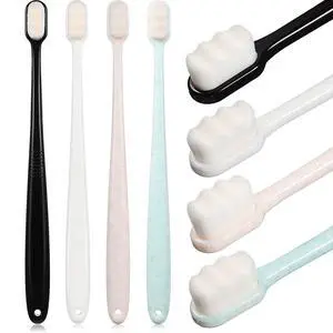 4 Pcs Extra Soft Toothbrush for Sensitive, Black, White, Green, Beige | with 20000 Micro Nano Bristle, for Adult, Pregnant, Recession, Elderly Braces, Protect Fragile 4 Pcs Extra Soft Toothbrush for Sensitive, Black, White, Green, Beige | with 20000 Micro Nano Bristle, for Adult, Pregnant, Recession, Elderly Braces, Protect Fragile