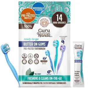 Disposable Travel Toothbrush 1.0, Fluoride Free Toothpaste, 14 ct | 2-In 1 Ready-To-Go Soft Bristle Toothbrushes with Toothpick|Individually Wrapped Travel Essentials|Made with Recycled Plastic Disposable Travel Toothbrush 1.0, Fluoride Free Toothpaste, 14 ct | 2-In 1 Ready-To-Go Soft Bristle Toothbrushes with Toothpick|Individually Wrapped Travel Essentials|Made with Recycled Plastic