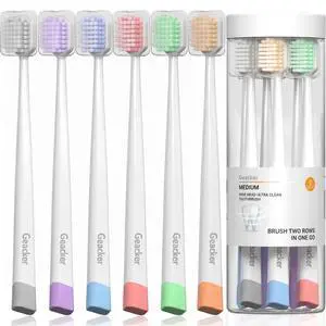 Ultra Clean Wide Head Soft Toothbrushes for Adults, 6-Pack & Covers | Spiral Tapered Bristles, Soft Feel with Medium Cleaning Power, Multicolor Design, Daily & Travel Use, Easy-to-Store Packaging Ultra Clean Wide Head Soft Toothbrushes for Adults, 6-Pack & Covers | Spiral Tapered Bristles, Soft Feel with Medium Cleaning Power, Multicolor Design, Daily & Travel Use, Easy-to-Store Packaging