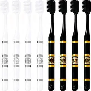 Extra Soft Toothbrushes for Adults Sensitive Gum,Dentist Recommended Elastic Imitation Porcelain Handle 8 Pack Extra Soft Toothbrushes for Adults Sensitive Gum,Dentist Recommended Elastic Imitation Porcelain Handle 8 Pack