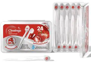 48 Pcs Disposable Mini Toothbrush - Pre-Pasted with Mint Toothpaste & Toothpick - Travel Size Toiletries - 2 Packs of 24 - Iced Strawberry Flavor 48 Pcs Disposable Mini Toothbrush - Pre-Pasted with Mint Toothpaste & Toothpick - Travel Size Toiletries - 2 Packs of 24 - Iced Strawberry Flavor
