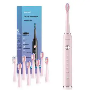 Sonic Electric Toothbrush for Adults & Kids - 5 High-Performance Modes, 8 Replacement Heads, 2.5-Hour Fast Charge, Built-in Smart 2-Minute Timer, IPX7 Waterproof, 35 Day Battery Life - Pink Sonic Electric Toothbrush for Adults & Kids - 5 High-Performance Modes, 8 Replacement Heads, 2.5-Hour Fast Charge, Built-in Smart 2-Minute Timer, IPX7 Waterproof, 35 Day Battery Life - Pink