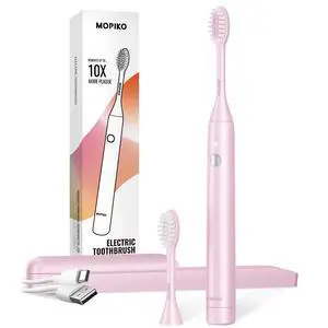 Sonic Electric Toothbrush for Adults, Rechargeable Portable Electric Toothbrush Travel Kit (Pink, USB) Sonic Electric Toothbrush for Adults, Rechargeable Portable Electric Toothbrush Travel Kit (Pink, USB)