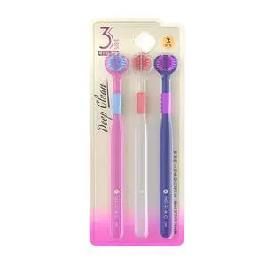 3 Sided Toothbrush with Soft bristles for Adults, fine bristles for Couples, Pregnant Women, Family Pack, Gum Protection, Tongue Cleaning, Three-Head Toothbrush Three-Piece Set 3 Sided Toothbrush with Soft bristles for Adults, fine bristles for Couples, Pregnant Women, Family Pack, Gum Protection, Tongue Cleaning, Three-Head Toothbrush Three-Piece Set