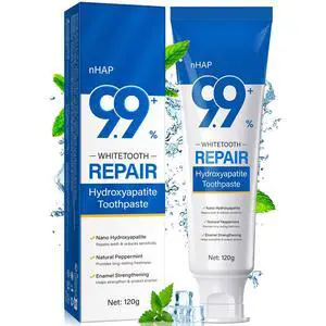 9.9% Nano Hydroxyapatite Toothpaste, Hydroxyapatite Remineralizing Toothpaste, 99 White Tooth Repair Toothpaste for Enamel Repair and Strengthening, Fluoride Free for Sensitive Teeth, Fresh Mint 9.9% Nano Hydroxyapatite Toothpaste, Hydroxyapatite Remineralizing Toothpaste, 99 White Tooth Repair Toothpaste for Enamel Repair and Strengthening, Fluoride Free for Sensitive Teeth, Fresh Mint