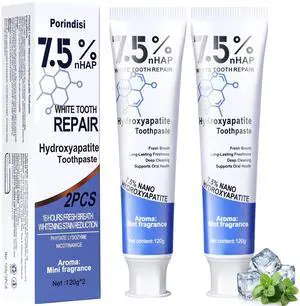 Nano Hydroxyapatite Toothpaste, Remineralizing & Fluoride-Free | Whitening Toothpaste for Sensitive Teeth, Cavity Repair & Enamel Care, Gum Health for Kids & Adults Nano Hydroxyapatite Toothpaste, Remineralizing & Fluoride-Free | Whitening Toothpaste for Sensitive Teeth, Cavity Repair & Enamel Care, Gum Health for Kids & Adults