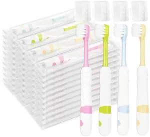 Disposable Kids Toothbrushes Individually Wrapped Kids Tooth Brush 4 Colors Soft Children Toothbrush Helps Prevent Tooth Decay & Gum Diseas for Family Travel Picnics Boys Girls (20) Disposable Kids Toothbrushes Individually Wrapped Kids Tooth Brush 4 Colors Soft Children Toothbrush Helps Prevent Tooth Decay & Gum Diseas for Family Travel Picnics Boys Girls (20)