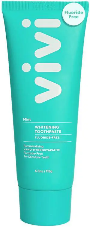 Fluoride Free Nano Hydroxyapatite Whitening Toothpaste, Mint, 4oz | Rod-Shaped Nano HAP, Remineralizes Enamel, Reduces Sensitivity, Reverses Small Cavities, Naturally Whitens Teeth, (Pack of 1) Fluoride Free Nano Hydroxyapatite Whitening Toothpaste, Mint, 4oz | Rod-Shaped Nano HAP, Remineralizes Enamel, Reduces Sensitivity, Reverses Small Cavities, Naturally Whitens Teeth, (Pack of 1)