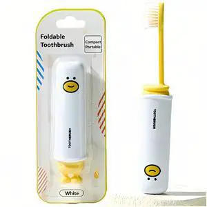 Folding Toothbrush with Built-in Cover, Perfect for Travel, Hiking & Camping, Compact & Portable, Toothbrush with Soft Bristles, for Adults & Kids (White) Folding Toothbrush with Built-in Cover, Perfect for Travel, Hiking & Camping, Compact & Portable, Toothbrush with Soft Bristles, for Adults & Kids (White)