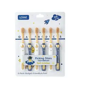 6PCS Kids Space Design Toothbrush, Soft Bristles, Ages 3-12 Years (Blue White) 6PCS Kids Space Design Toothbrush, Soft Bristles, Ages 3-12 Years (Blue White)