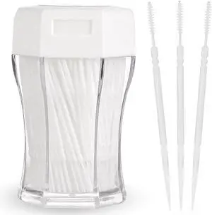 200Pcs Brushpicks 2-in-1 Interdental Brushes, Toothpicks Floss Picks | for Teeth, Portable, Soft Bristle, in Clear Plastic Storage Box, Double Sided, Party of Adults Children 200Pcs Brushpicks 2-in-1 Interdental Brushes, Toothpicks Floss Picks | for Teeth, Portable, Soft Bristle, in Clear Plastic Storage Box, Double Sided, Party of Adults Children