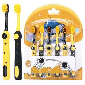 6PCS Kids Soft Bristle ToothbrushAges 3-12 Space Toothbrush Yellow 6PCS Kids Soft Bristle ToothbrushAges 3-12 Space Toothbrush Yellow