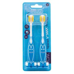 Kids Toothbrush, Tapered V++Max Bristles, Happy Face, Blue, 2 Count Kids Toothbrush, Tapered V++Max Bristles, Happy Face, Blue, 2 Count