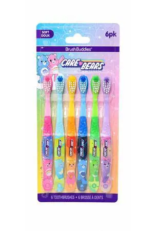 Care Bears Kids Toothbrush Set, 6 Pack Soft Bristle Toothbrushes for Kids Ages 2+, Extra Gentle Bristles, Small Head, Easy Grip Handle, Fun Care Bears Design, Oral Care Care Bears Kids Toothbrush Set, 6 Pack Soft Bristle Toothbrushes for Kids Ages 2+, Extra Gentle Bristles, Small Head, Easy Grip Handle, Fun Care Bears Design, Oral Care