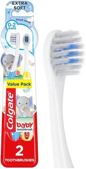 Kids Extra Soft Baby and Toddler Training Toothbrush, 2 Count | For Ages 3-24 Months with Extra Soft Bristles, Non Slip Handle, Small Head for Little Mouths Kids Extra Soft Baby and Toddler Training Toothbrush, 2 Count | For Ages 3-24 Months with Extra Soft Bristles, Non Slip Handle, Small Head for Little Mouths