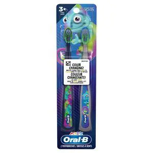 Kid's Manual Toothbrush with Extra Soft Color Changing Bristles for Ages 3+, 2 Count Kid's Manual Toothbrush with Extra Soft Color Changing Bristles for Ages 3+, 2 Count