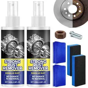 2Pcs Rust Remover Spray, Multipurpose Rust Stain Remover,Strong Rust Remover,Rust Remover Spray for Metal, Heavy Duty Metal Cleaner for Vehicles, Tools, Chains 2Pcs Rust Remover Spray, Multipurpose Rust Stain Remover,Strong Rust Remover,Rust Remover Spray for Metal, Heavy Duty Metal Cleaner for Vehicles, Tools, Chains