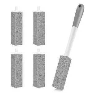 4 Pack Toilet Pumice Stone with Long Handle,Pumice Stone Toilet Bowl Cleaner,1 Cleaning Handle, 4 No Touch Replaceable Piedra Pomez for Cleaning Toilets, Bathtubs, Grills, Swimming Pools, Sinks 4 Pack Toilet Pumice Stone with Long Handle,Pumice Stone Toilet Bowl Cleaner,1 Cleaning Handle, 4 No Touch Replaceable Piedra Pomez for Cleaning Toilets, Bathtubs, Grills, Swimming Pools, Sinks